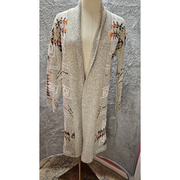 Northern Angel by Anthropologie Long Open Sweater Duster Southwest Aztec Size‎ S - Picture 2 of 5